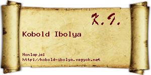 Kobold Ibolya névjegykártya